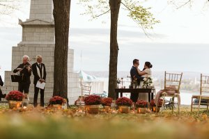 Fall wedding romantic elopement Quebec City