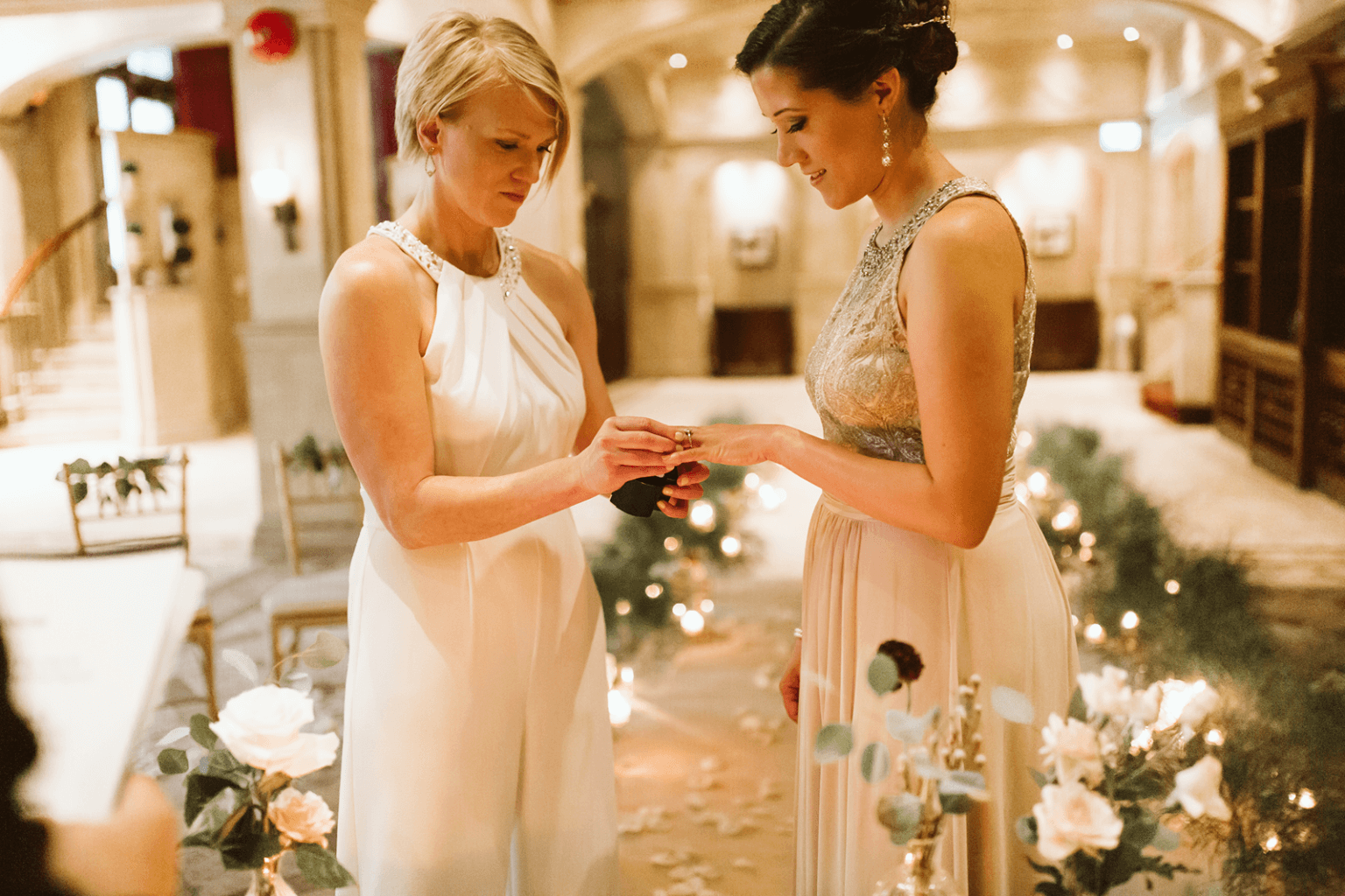 Quebec elopement photographer intimate ceremony in the cellar of Chateau Frontenac