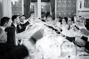 Reception de mariage dans le salon rose du Chateau Frontenac