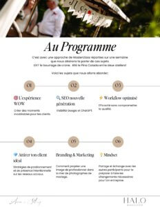 Formation pour les photographes de mariage en français