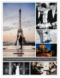 Montage photos de mariage couple à Paris et LGBTQ+