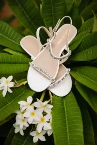 Chaussures de la mariée décor tropical