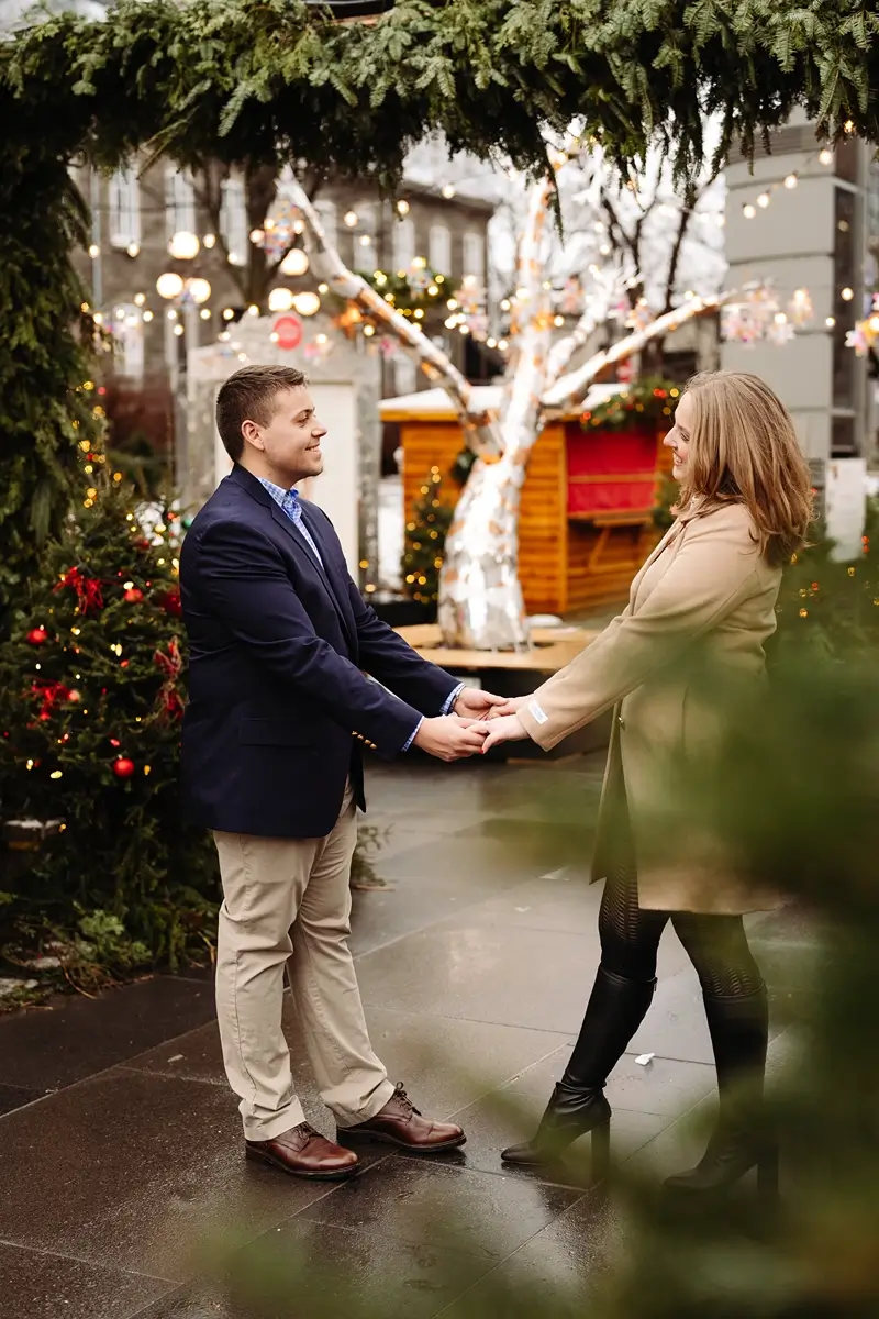 Lovers at Christmas Market.