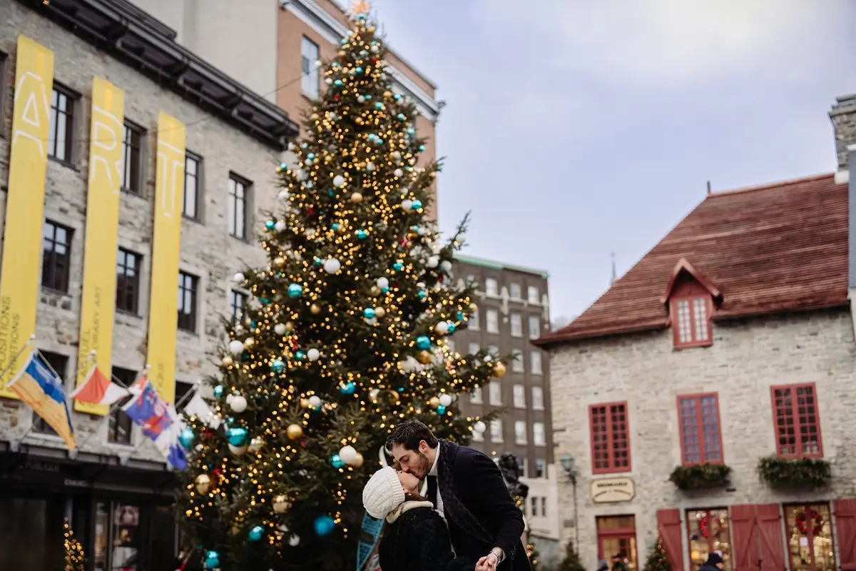 Big Christmas tree in Place Royale Square