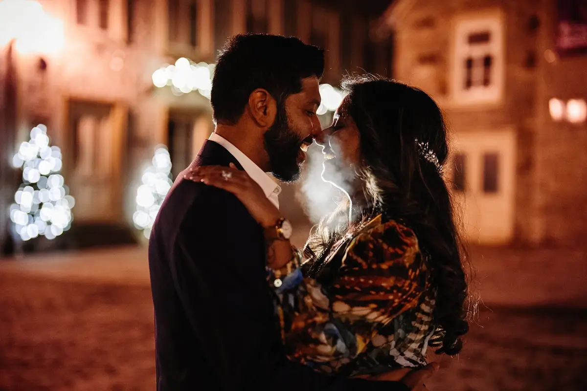 Couple at winter having a blast!